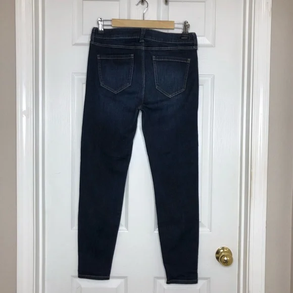 Liverpool The Crop Stretchy Dark Wash Slim Straight Mid Rise Jeans women's 8/29 - Picture 5 of 13